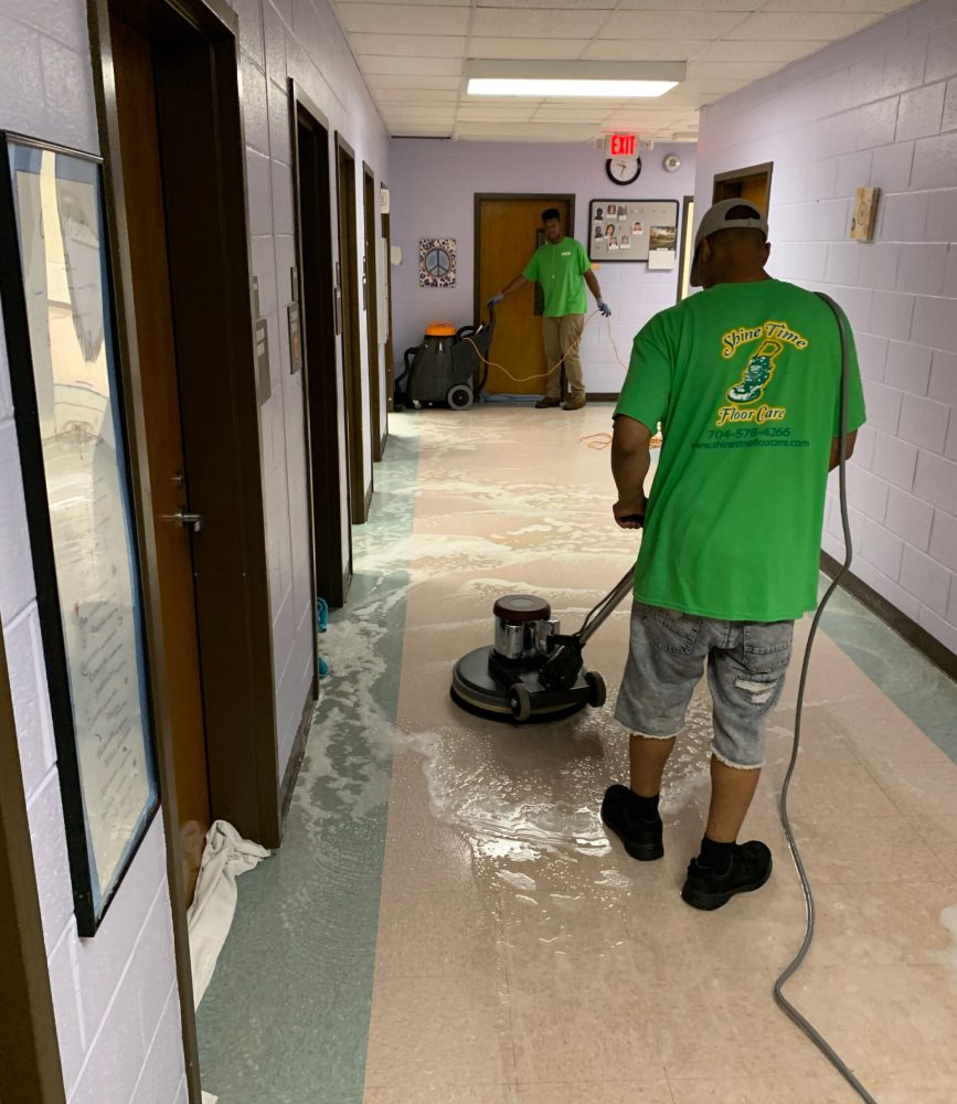 Professional floor stripping service in Charlotte NC by Shine Time Floor Care