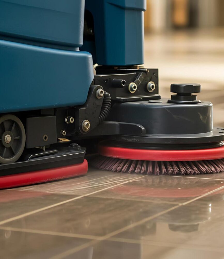 Tile floor scrubbing and cleaning service by Shine Time Floor Care in Charlotte NC